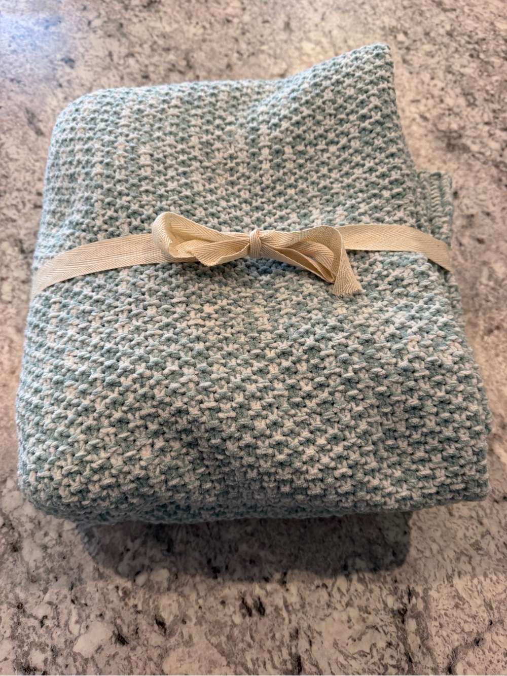 UGG Soft Waffle Knit Throw Blanket - Light Aqua
